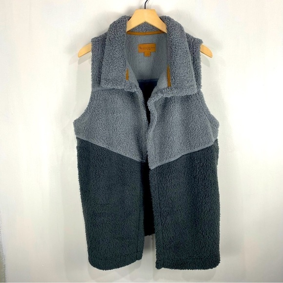 KoolaBurra By Ugg Super Soft Sherpa Teddy‎ Fuzzy Open Front Vest Jacket Large - Picture 1 of 5
